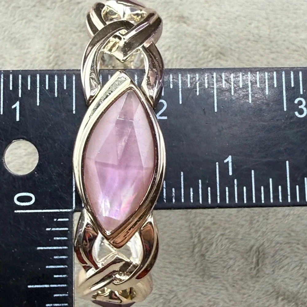 Napier Bracelet Silver Tone‎ Stretch Pink 7.5